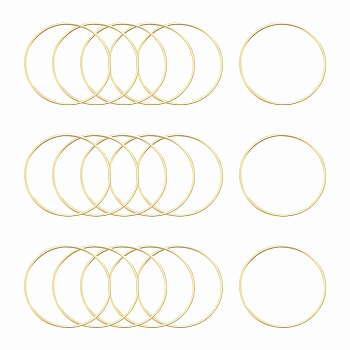 Brass Linking Rings, Long-Lasting Plated, Round Ring, Real 24K Gold Plated & Stainless Steel Color, 40x1mm, Inner Diameter: 38mm