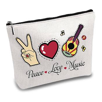 12# Cotton-polyester Bag, Stroage Bag, Rectangle, Heart Pattern, 18x25cm