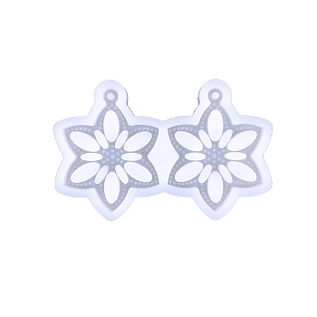 DIY Pendant Silicone Molds, Resin Casting Molds, for UV Resin, Epoxy Resin Jewelry Makings, Flower, 46x72x5mm
