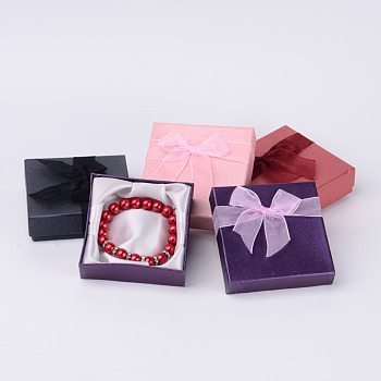 Valentines Day Gifts Boxes Packages Cardboard Bracelet Boxes, Mixed Color, about 9cm wide, 9cm long, 2.7cm high