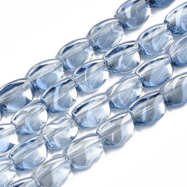 Aqua Triangle Glass Beads