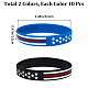 20Pcs 2 Colors Independence Day Theme Silicone Star Cord Bracelets Set Wristband(BJEW-GF0001-15A)-2