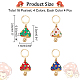16Pcs 4 Color Alloy Enamel Mushroom Charms Locking Stitch Markers(AJEW-PH01455)-2