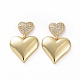 Clear Cubic Zirconia Heart Dangle Stud Earrings(X-EJEW-F304-09G)-1