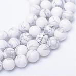 Round Natural Howlite Bead Strands, 10~11mm, Hole: 1mm, about 36~37pcs/strand, 15 inch(G-R345-10mm-18)