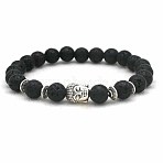 Volcano Stone Buddha Head Elastic Yoga Bracelet DIY Agate Buddha Bead Bracelet(NA9896-3)