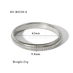 304 Stainless Steel Stretch Bangles, Snake Bangles for Women, Stainless Steel Color, 3/8 inch(0.98cm), Inner Diameter: 2-1/2 inch(6.2cm)(FS-WG92846-02)