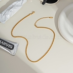 2.4MM 304 Stainless Steel Curb Chain Necklaces for Summer, Real 18K Gold Plated, 16.73 inch(42.5cm)(DB5520-1)