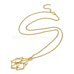 304 Stainless Steel Macrame Pouch Braided Gemstone Holder, Adjustable Pendant Necklace Making, with Cable Chains & Lobster Claw Clasps, Golden, 23-3/4 inch(60.5cm)(SA-CJ67C5-G)