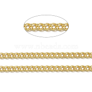 Brass Twisted Chains, Curb Chains, Unwelded, with Spool, Oval, Lead Free & Nickel Free & Cadmium Free, Golden, 2.5x2x0.5mm, about 301.83 Feet(92m)/roll(CHC-S095-G-NF)