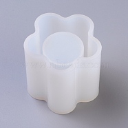 DIY Brush Pot Silicone Molds, Resin Casting Molds, For UV Resin, Epoxy Resin Jewelry Making, Flower, White, 62x64x57mm(DIY-G010-53)