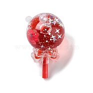 Acrylic Pendants, with Plastic, Lollipop, Red, 64x38mm, Hole: 2mm(OACR-K006-01A)