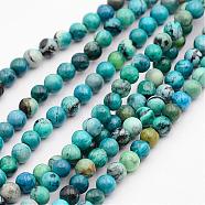 Natural Variscite Bead Strands, Round, 4mm, Hole: 1mm, about 98pcs/strand, 15.3 inch(G-P300-05-4mm)