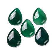 Natural Green Onyx Agate(Dyed & Heated) Cabochons, Teardrop, 29.5~30x21~22x6~6.5mm(G-B085-03B-09)