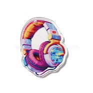 Acrylic Pendant, headset, 39x32.5x2mm, Hole: 1.6mm(OACR-B018-16)