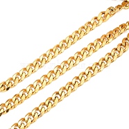 Men's Gold Cuban Link Chains, Chunky Chains, 304 Stainless Steel Chains, Unwelded, with Spool, Golden, 13x10.2x4.6mm, about 32.8 Feet(10m)/roll(CHS-I009-02G)