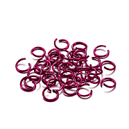 Aluminum Jump Rings, Open Jump Rings, Round Ring, Medium Violet Red, 18 Gauge, 8x1mm, Inner Diameter: 6.5mm, about 300pcs/bag(ALUM-CJC0001-01U-A)