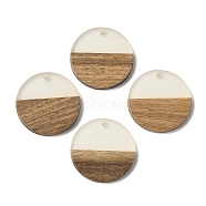 Luminous Glow in the Dark Wood & Resin Pendant, Flat Round Charms, Camel, 28x3mm, Hole: 2mm(WOOD-H104-05)