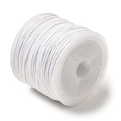 White Cotton Waxed Cord String Cord, 1mm, about 27.34 yards(25m)/roll(X-YC-D002-06)