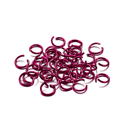 Aluminum Jump Rings, Open Jump Rings, Round Ring, Medium Violet Red, 18 Gauge, 8x1mm, Inner Diameter: 6.5mm, about 300pcs/bag(ALUM-CJC0001-01U-A)