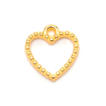 Alloy Open Back Bezel Charms, for DIY UV Resin, Epoxy Resin, Pressed Flower Jewelry, Heart, Golden, 13.5x12.5x2.5mm, Hole: 1.5mm