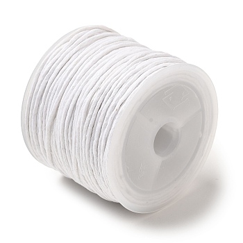 White Cotton Waxed Cord String Cord, 1mm, about 27.34 yards(25m)/roll