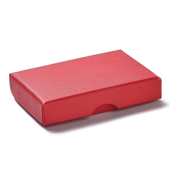 Cardboard Jewelry Set Boxes, with Sponge Inside, Rectangle, Red, 7.05~7.15x5.05x1.55~1.6cm