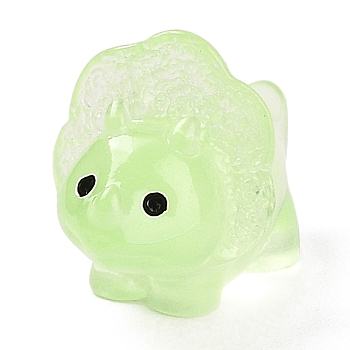 Luminous Resin Display Decoration, Glow in the Dark, Desktop Cartoon Dinosaur Ornament, Green, 15x21x12mm