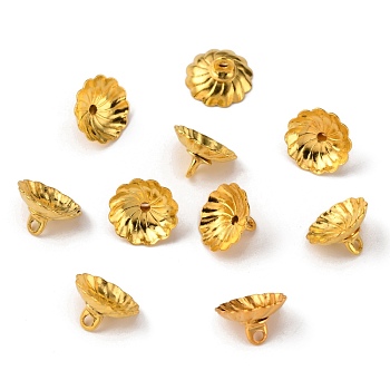 Brass Pendant Bails, Bead Cap Bails, Flower, Golden, 9.5x5.5mm, Hole: 1.2mm