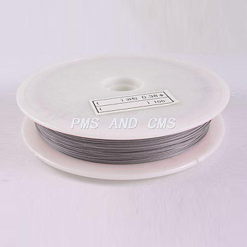 1 Roll Beading Wirer, Tiger Tail Wire, Nylon-coated Stainless Steel, Original Color(Raw), Raw, 0.45mm, about 229.65 Feet(70m)/roll
