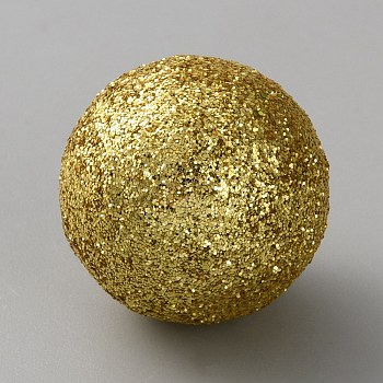 Glitter Craft Foam Balls, Round, for DIY Christmas Crafts Making, Gold, 24mm