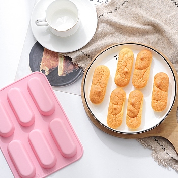 Finger Shaped Food Grade Silicone Mold, Cylinder Silicone Trays, for Baking, Soap, Resin, Chocolate Bar, Pink, 223x161x20mm