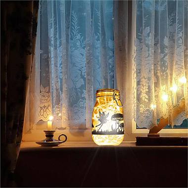 PVC Lamp Film for DIY Colorful Light Hanging Lamp Frosted Glass Jar(DIY-WH0513-002)-5