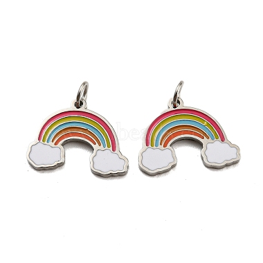 Stainless Steel Color Colorful Rainbow Stainless Steel+Enamel Charms