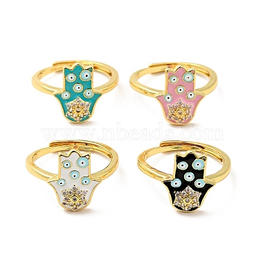Mixed Color Brass+Cubic Zirconia Finger Rings