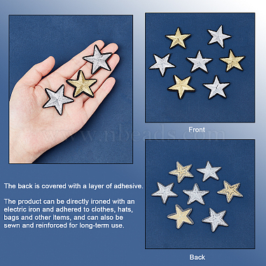 40Pcs 2 Style Star Pattern Cloth Computerized Embroidery Iron On/Sew On Patches(PATC-GA0001-07)-4