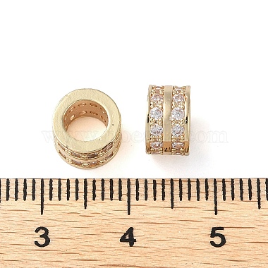 Rack Plating Brass with Cubic Zirconia European Beads(KK-M269-14G)-3