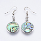 Abalone Shell/Paua Shell Dangle Earrings(EJEW-F147-A08)-1