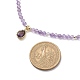 Cubic Zirconia Teardrop Pendant Necklace with Natural Amethyst Beaded Chains(NJEW-JN04121-02)-5