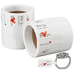 2 Rolls Writable Thank You Paper Hang Tags, Jewelry Display Paper Price Tags, with Adhesive Back, White, 6x1.2cm, 500pcs/roll(STIC-SP0001-06)
