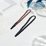 2Pcs 2 Colors Wigs Headbands, Braided Long Hair Extensions, Ponytail Holder for Women Girls, Mixed Color, show in Picture(OHAR-LP0001-39)