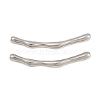 304 Stainless Steel Beads, Wavy Tube, Stainless Steel Color, 65x7x5mm, Hole: 2mm(STAS-A144-03D-P)