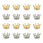 16Pcs 2 Colors Alloy European Beads, Large Hole Beads, with Rhinestone, Crown, Mixed Color, 11.5x6mm, Hole: 5mm, 8pcs/color(MPDL-YW0001-09)