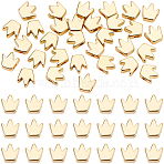 50Pcs Brass Beads, Long-Lasting Plated, Crown, Real 18K Gold Plated, 5.5x5.5x2~3mm, Hole: 1.4mm(KK-BBC0027-41B)
