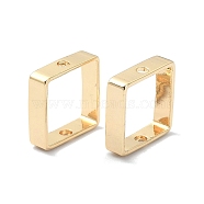 Brass Bead Frames, Square, Real 18K Gold Plated, 10x10x3mm, Hole: 1mm(KK-A194-17G)