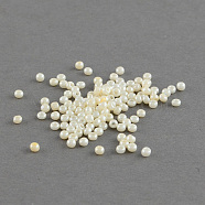 12/0 Grade A Round Glass Seed Beads, Ceylon, Creamy White, 2x1.7mm, Hole: 0.3mm, about 30000pcs/bag(SEED-R008-142)