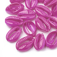 Natural Cowrie Shell Beads, Spray Painted, Magenta, 15~18x11~12x5~7mm(X-SHEL-T007-74C)