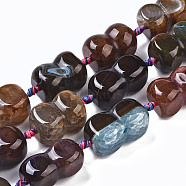 Natural Crackle Agate Beads Strands, Dyed, Peanut, 24~30x14~18x14~18mm, Hole: 1.6mm, about 11pcs/strand, 14.57 inch(37cm)(G-S359-259)
