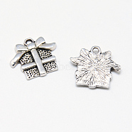 Tibetan Style Alloy Charms, Christmas Gift, Cadmium Free & Nickel Free & Lead Free, Antique Silver, 15x16x2mm, Hole: 1mm, about 790pcs/1000g(TIBE-S301-034AS-NR)
