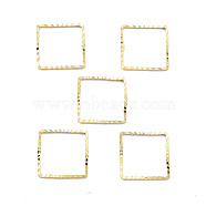 Brass Beads Frames, Cadmium Free & Lead Free, Square, Real 24K Gold Plated, 12x12x1mm(KK-M288-01G-D)